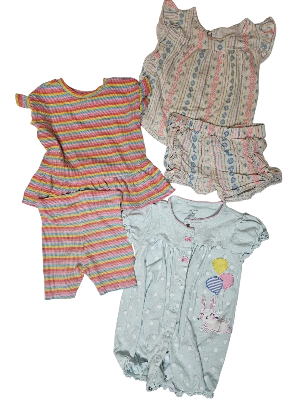 2T / 24 Mos Girls 15 Item Bundle Skirt Dress Top Bottom Romper Shorts Sets